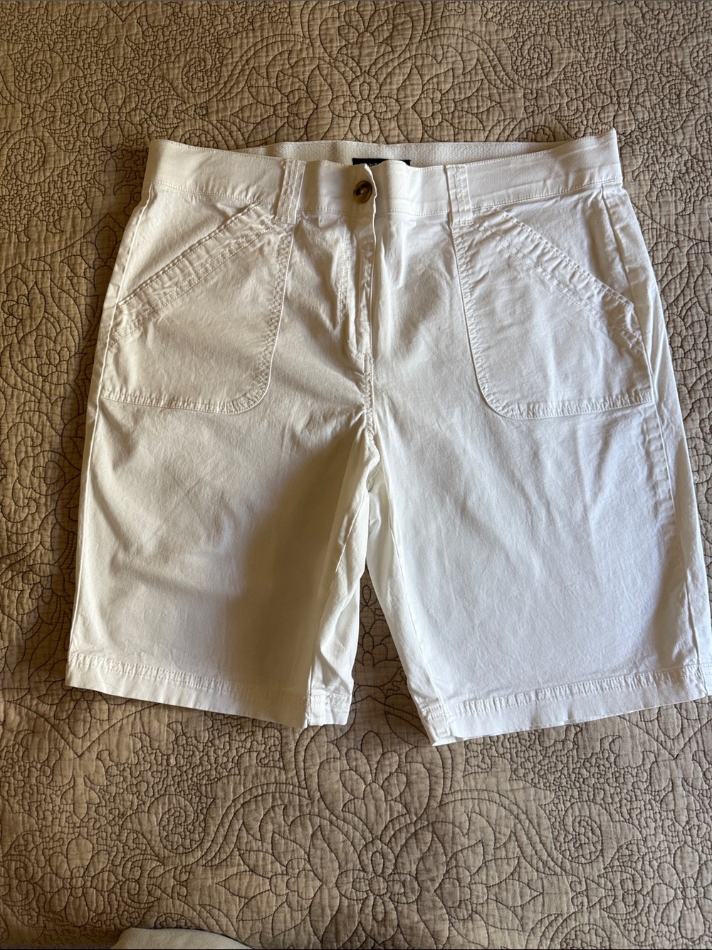 Counterparts Women’s White Flat Front Bermuda Shorts